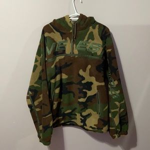 Supreme Camo quarter zip hoodie polar tec large